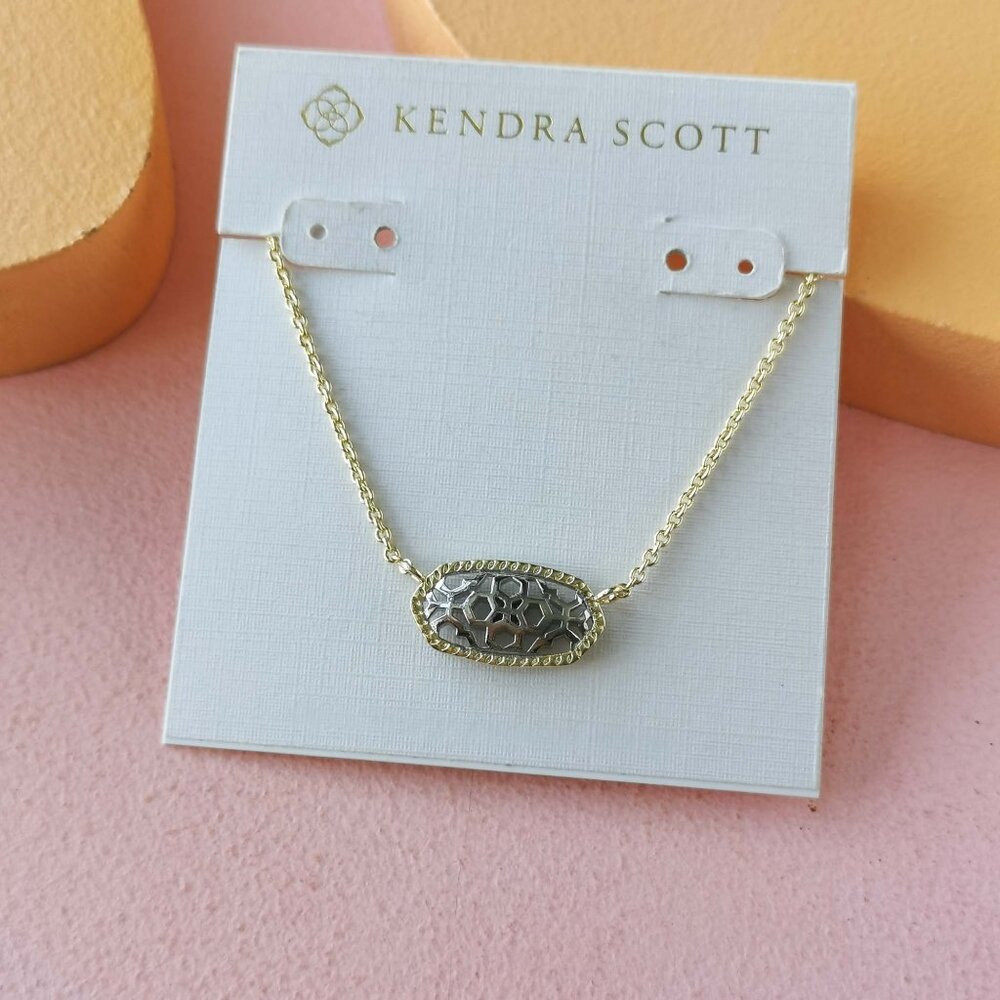 Kendra Scott - Elisa Silver Filigree Gold Necklace - NEW
